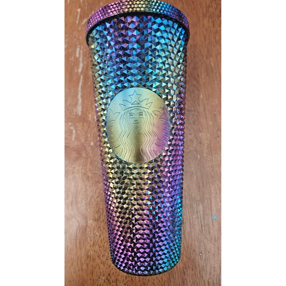 Starbucks Iridescent Studded Tumbler Cup 24oz Oil Slick Rainbow 2023 Limited